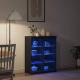 Sideboard Black oak 41 x 37 x 100 cm Engineered Wood - 45-Degree Angle