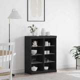LED Sideboard Black Oak 81 x 37 x 100 cm Engineered Wood
