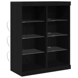 LED Sideboard Black Oak 81 x 37 x 100 cm Engineered Wood