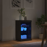 LED Sideboard Black Oak 41 x 37 x 67 cm Engineered Wood - Top-Down View