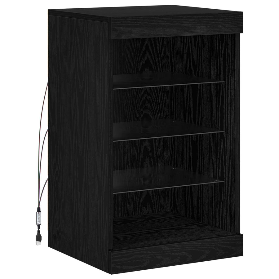 LED Sideboard Black Oak 41 x 37 x 67 cm Engineered Wood