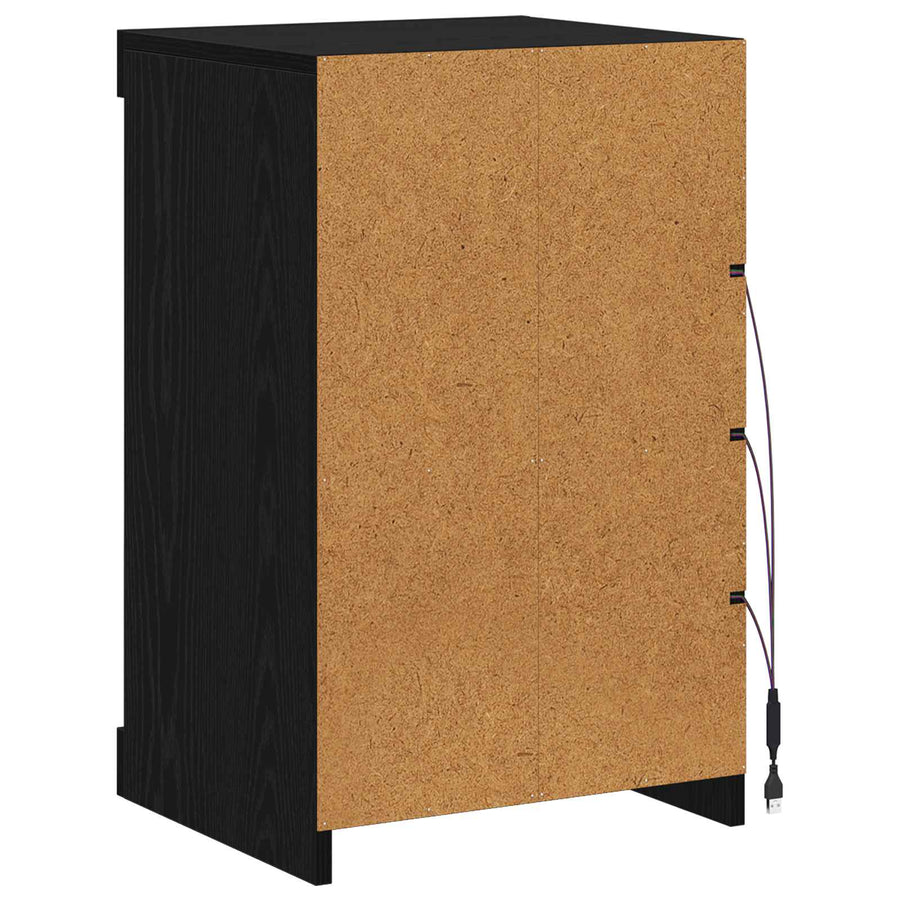 LED Sideboard Black Oak 41 x 37 x 67 cm Engineered Wood