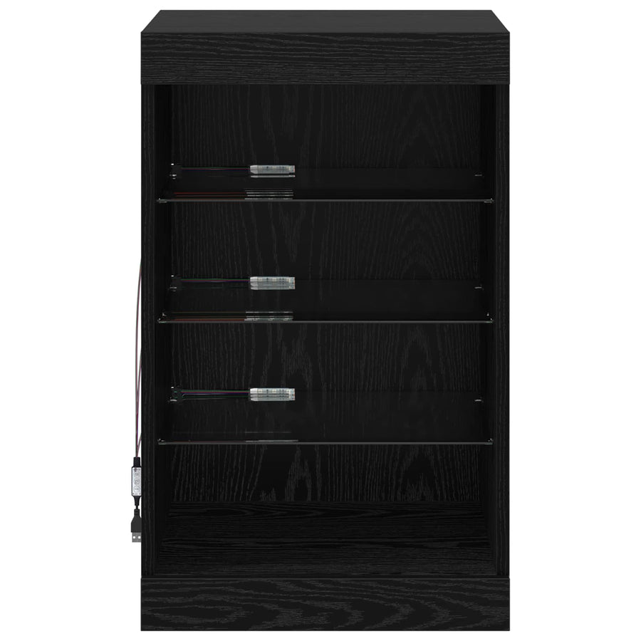 LED Sideboard Black Oak 41 x 37 x 67 cm Engineered Wood