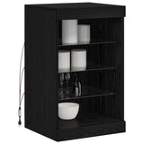 LED Sideboard Black Oak 41 x 37 x 67 cm Engineered Wood