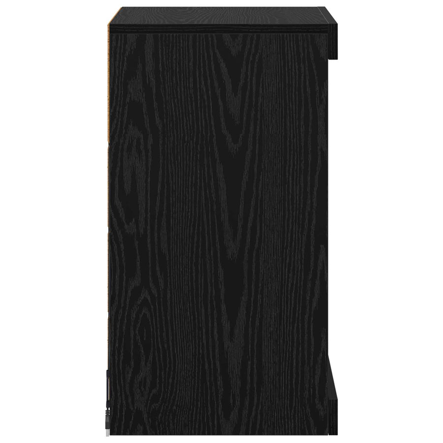 LED Sideboard Black Oak 41 x 37 x 67 cm Engineered Wood