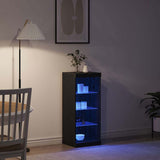 Sideboard Black oak 41 x 37 x 100 cm Engineered Wood - 45-Degree Angle