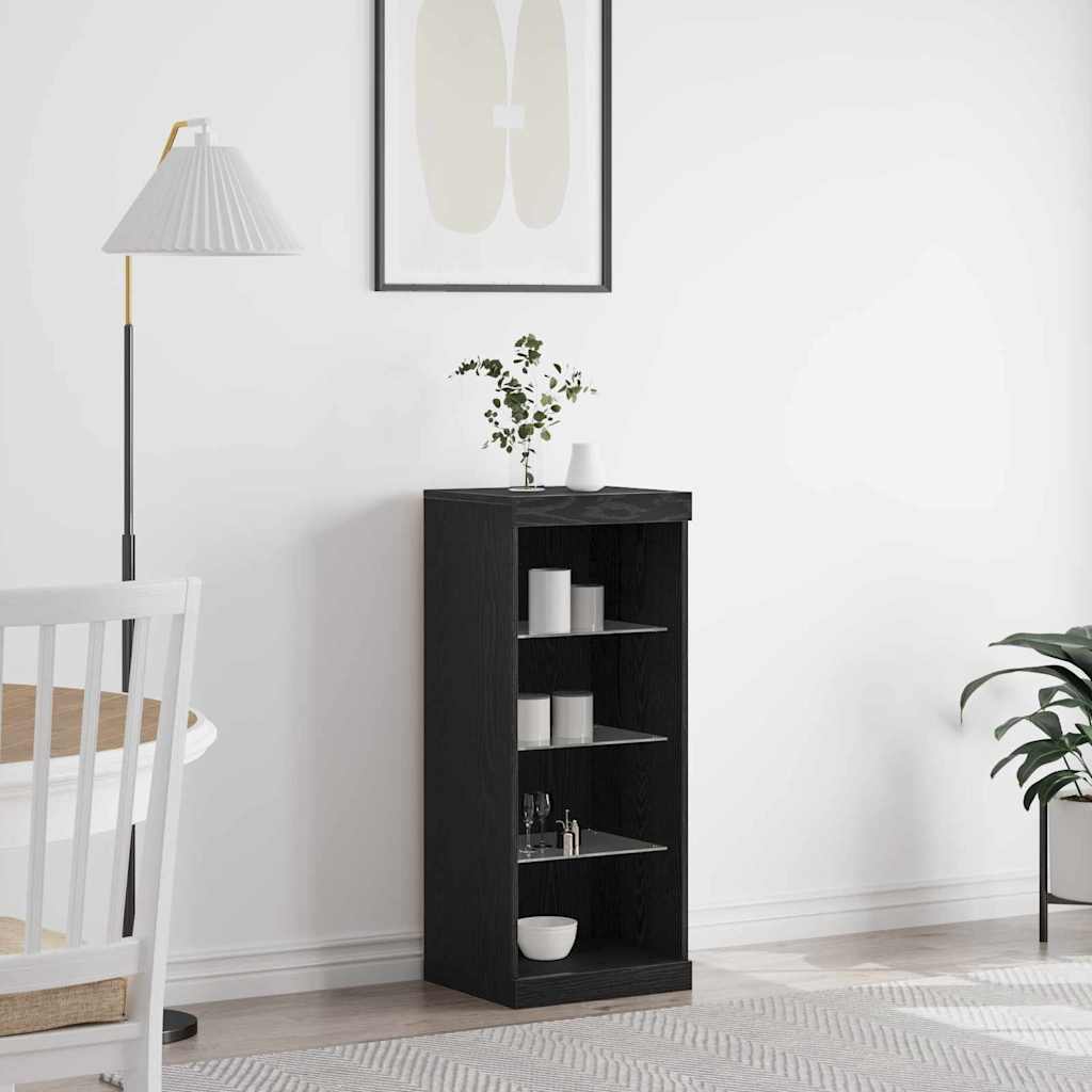 LED Sideboard Black Oak 41 x 37 x 100 cm Engineered Wood