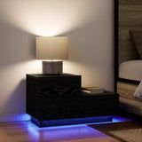 Bedside Cabinet Black oak 70 x 36 x 40.5 cm Engineered wood - Top-Down View