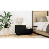 Bedside Cabinet Black Oak 70 x 36 x 40,5 cm Engineered Wood - Extra Image