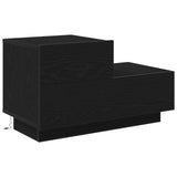 Bedside Cabinet Black Oak 70 x 36 x 40,5 cm Engineered Wood - Front View