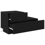 Bedside Cabinet Black Oak 70 x 36 x 40,5 cm Engineered Wood - Top-Down View