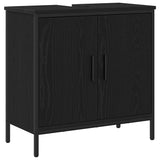 Bathroom Sink Cabinet Black oak 60 x 30 x 60 cm Engineered Wood - Front View
