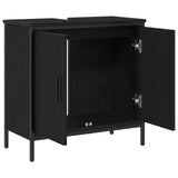Bathroom Sink Cabinet Black Oak 60 x 30 x 60 cm Engineered Wood - 45-Degree Angle