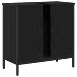 Bathroom Sink Cabinet Black Oak 60 x 30 x 60 cm Engineered Wood - Low Angle