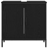 Bathroom Sink Cabinet Black oak 60 x 30 x 60 cm Engineered Wood - Rear View