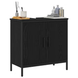 Bathroom Sink Cabinet Black Oak 60 x 30 x 60 cm Engineered Wood - Side View