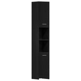 Bathroom Cabinet Black Oak 30x30x183.5 cm Engineered Wood - Front View