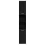 Bathroom Cabinet Black Oak 30x30x183.5 cm Engineered Wood