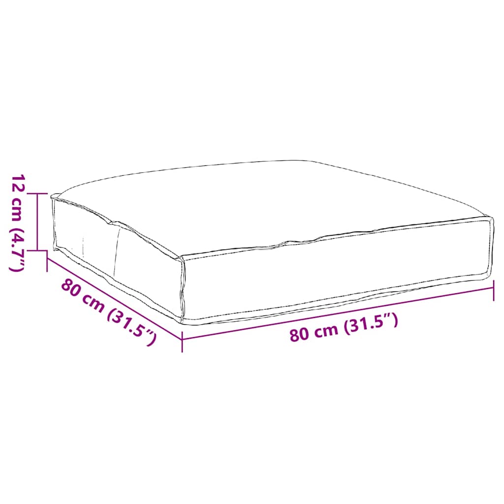 Cushion Anthracite 80 x 80 x 12 cm Oxford Fabric