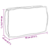 Cushion Anthracite 70 x 40 x 12 cm Oxford Fabric - Rear View