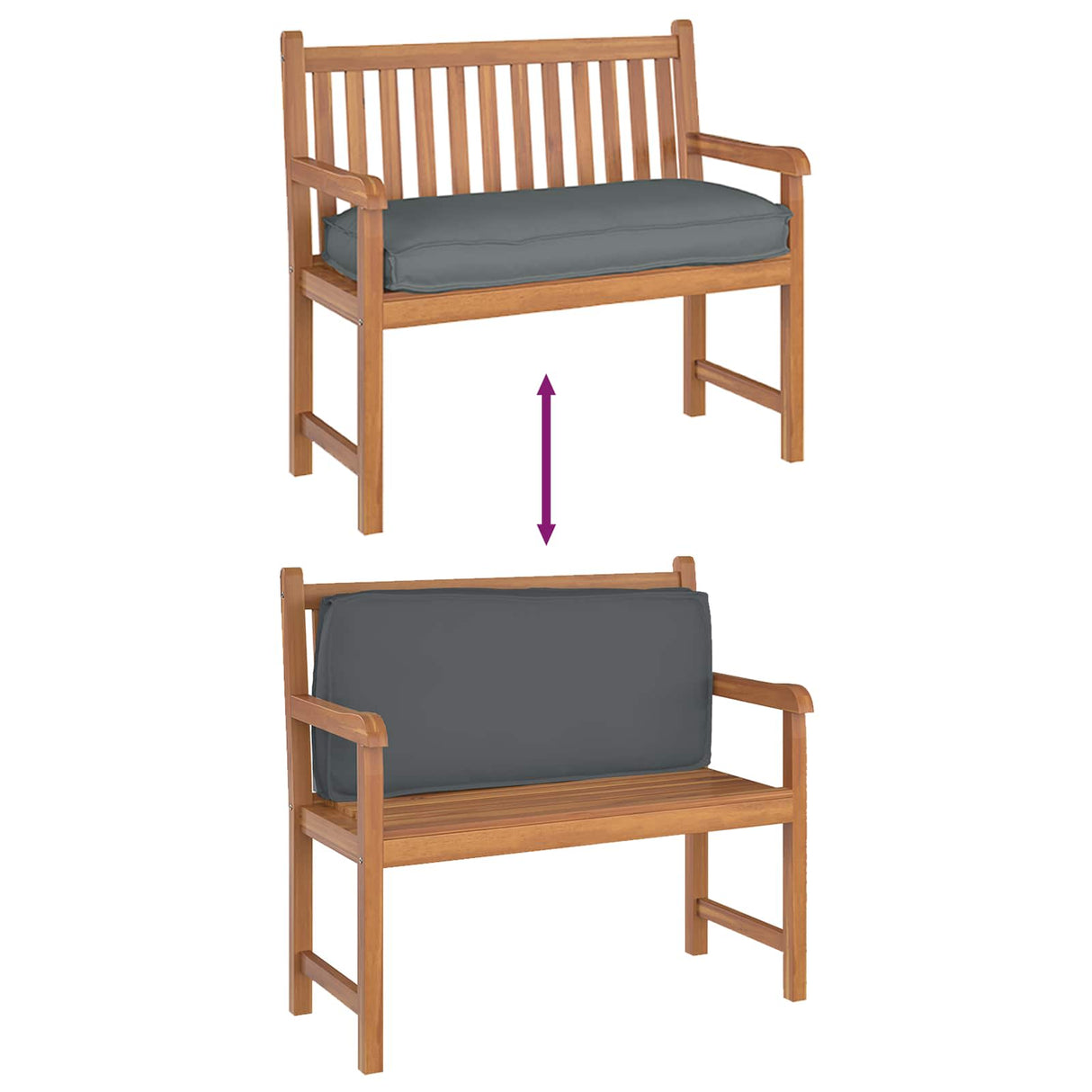 Cushion Anthracite 120 x 50 x 12 cm Oxford Fabric