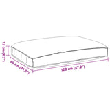Cushion Anthracite 120 x 80 x 12 cm Oxford Fabric - Rear View