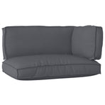 Pallet Cushion Set Oxford Fabric Anthracite 120 x 80 x 52 cm