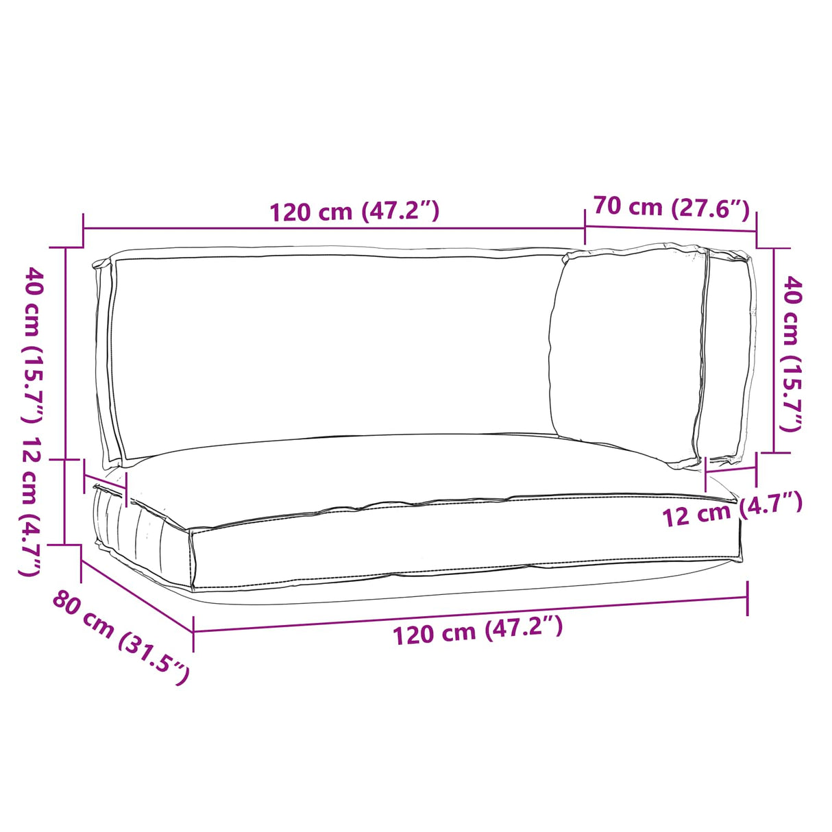 Pallet Cushion Set 3 pcs Anthracite Oxford Fabric