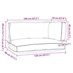Pallet Cushion Set Oxford Fabric Anthracite 120 x 80 x 52 cm