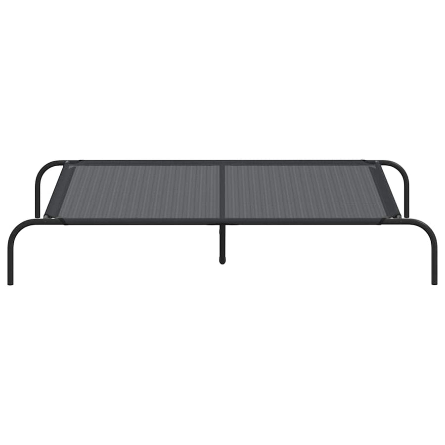 Elevated Dog Bed Black 130x80x20 cm Textilene and Steel