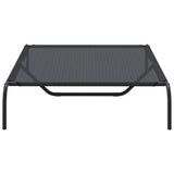 Elevated Dog Bed Black 130x80x20 cm Textilene and Steel