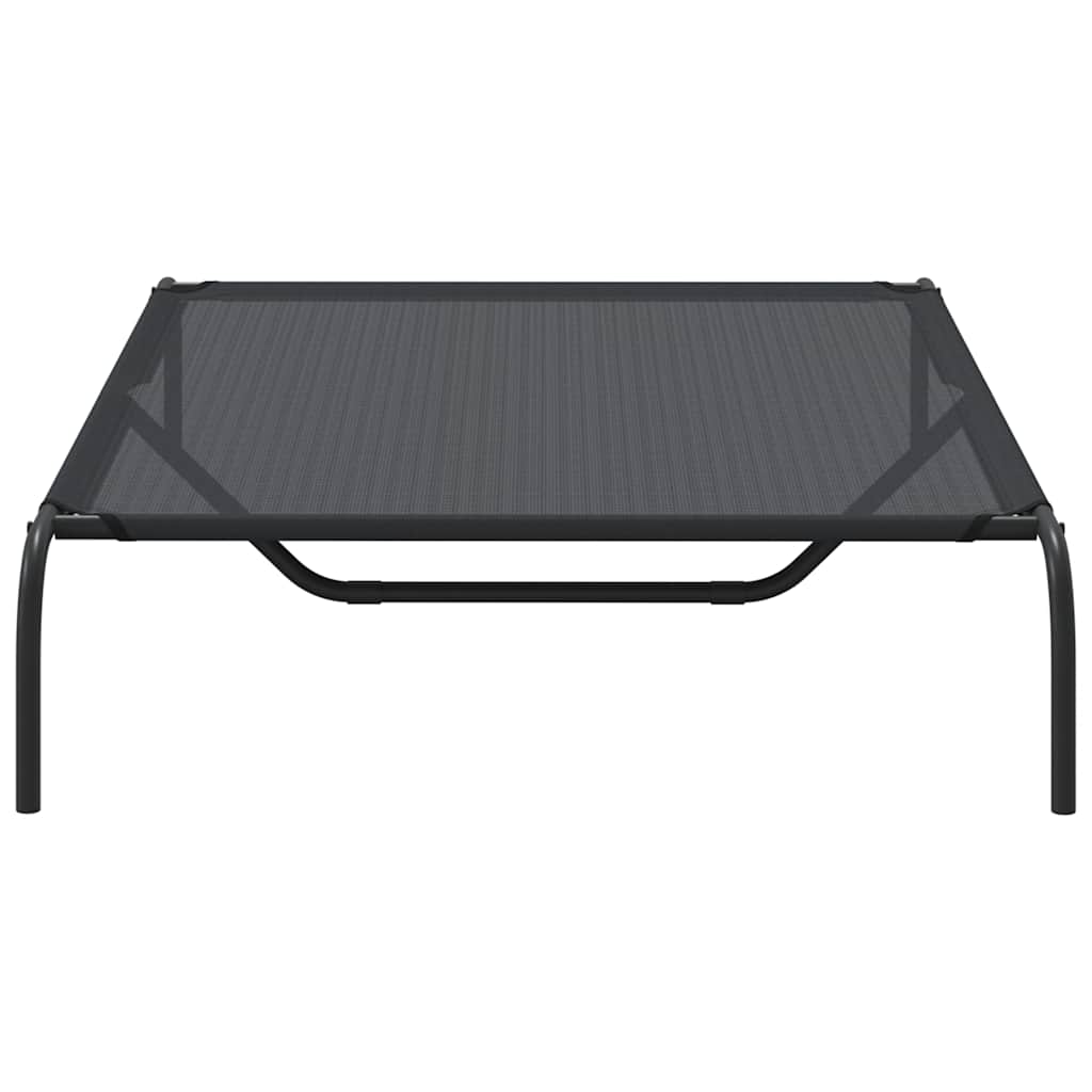 Elevated Dog Bed Black 130x80x20 cm Textilene and Steel