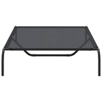 Elevated Dog Bed Black 130x80x20 cm Textilene and Steel