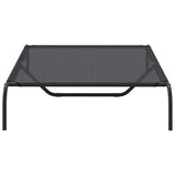 Elevated Dog Bed Black 130x80x20 cm Textilene and Steel - 45-Degree Angle