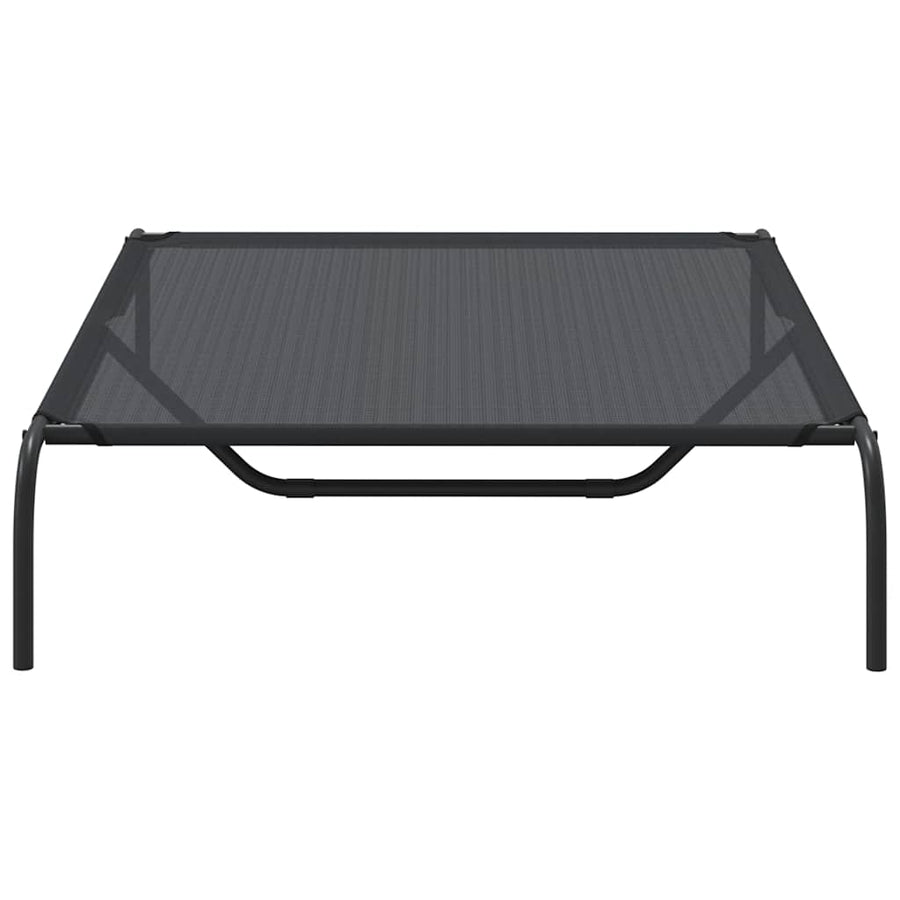 Elevated Dog Bed Black 130x80x20 cm Textilene and Steel
