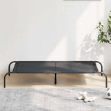 Elevated Dog Bed Black 130x80x20 cm Textilene and Steel