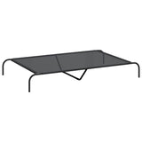 Elevated Dog Bed Black 150x90x20 cm Textilene and Steel - Front View