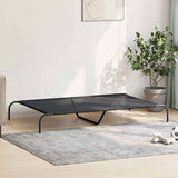 Elevated Dog Bed Black 150x90x20 cm Textilene and Steel - Side View