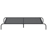Elevated Dog Bed Black 150x90x20 cm Textilene and Steel - Top-Down View
