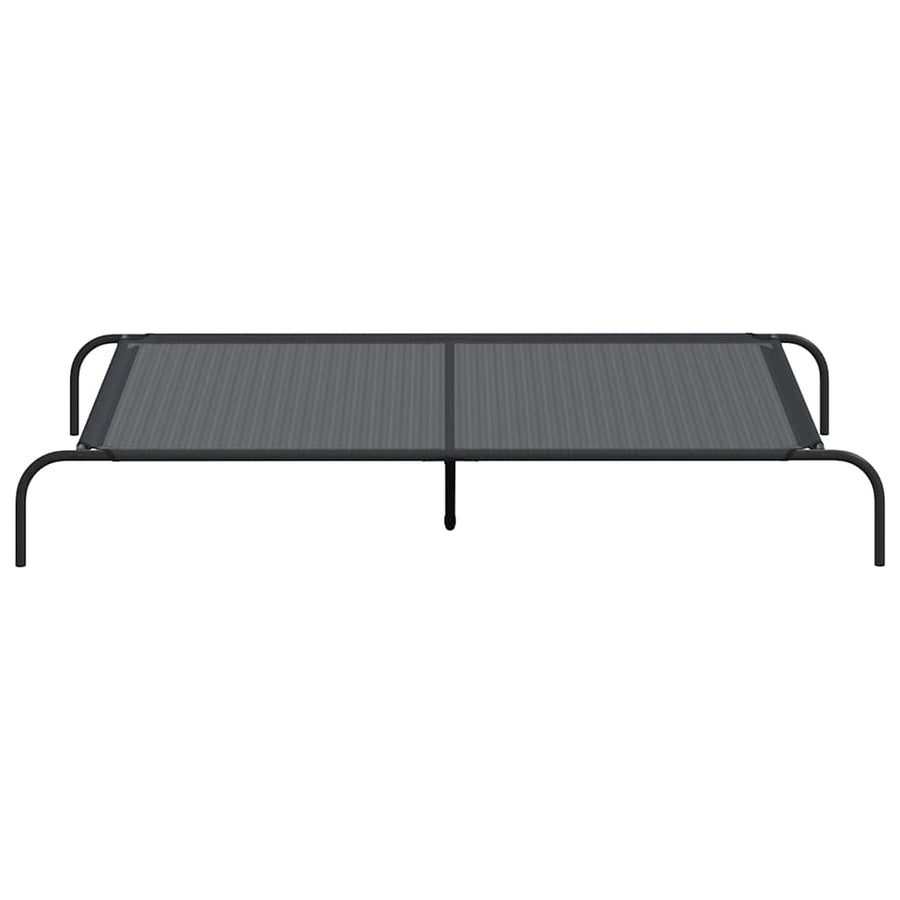 Elevated Dog Bed Black 150x90x20 cm Textilene and Steel