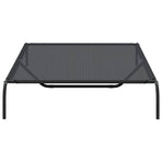 Elevated Dog Bed Black 150x90x20 cm Textilene and Steel