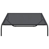 Elevated Dog Bed Black 150x90x20 cm Textilene and Steel - 45-Degree Angle