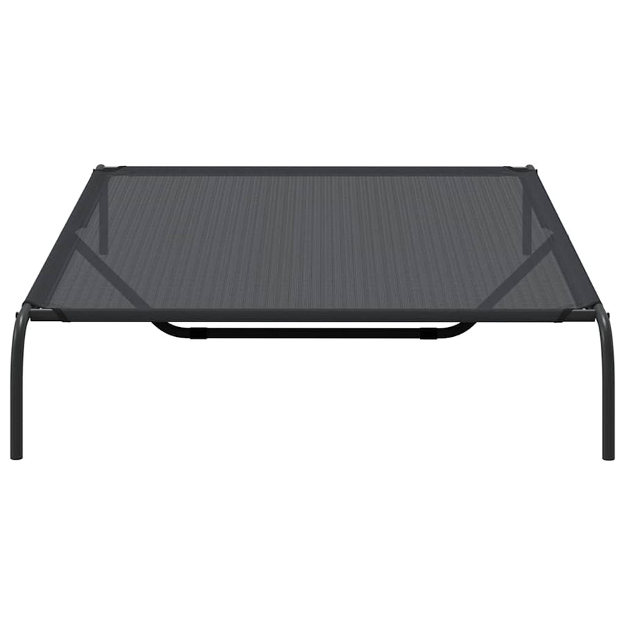 Elevated Dog Bed Black 150x90x20 cm Textilene and Steel