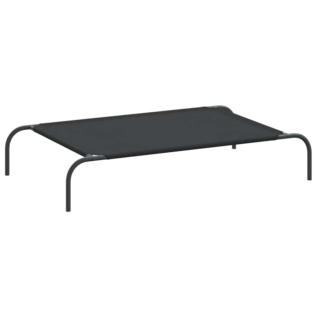 Elevated Dog Bed Black 110x65x20 cm Oxford Fabric and Steel