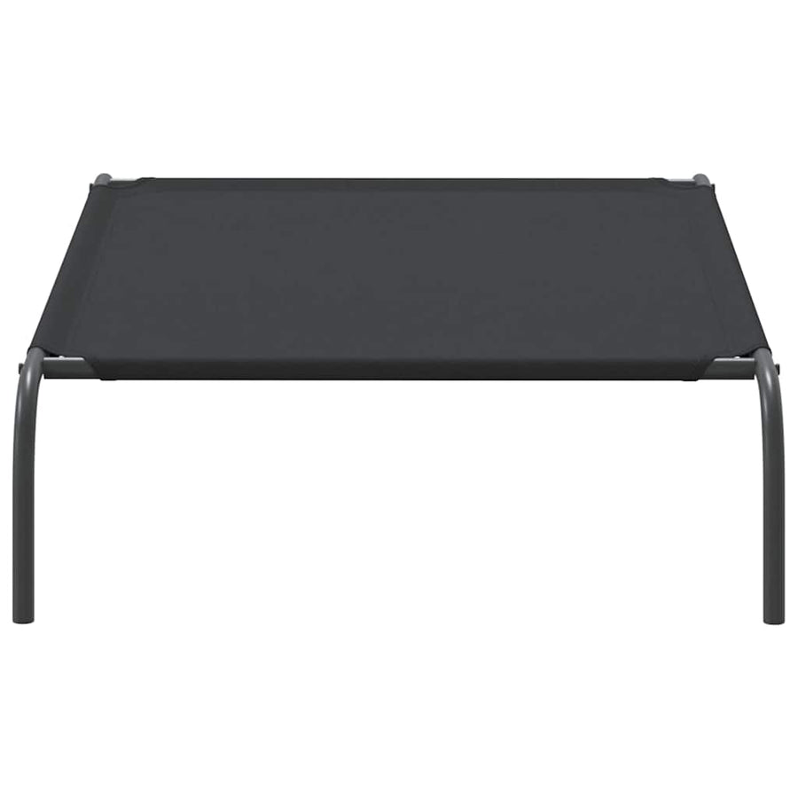Elevated Dog Bed Black 110x65x20 cm Oxford Fabric and Steel