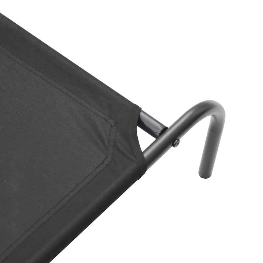 Elevated Dog Bed Black 110x65x20 cm Oxford Fabric and Steel