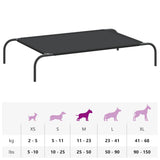 Elevated Dog Bed Black 110x65x20 cm Oxford Fabric and Steel - Extra Image