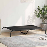 Elevated Dog Bed Black 130x80x20 cm Oxford Fabric and Steel - Side View