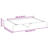 Elevated Dog Bed Black 130x80x20 cm Oxford Fabric and Steel - Low Angle