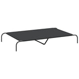 Elevated Dog Bed Black 150x90x20 cm Oxford Fabric and Steel - Front View